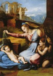 Raffaello Santi: Madonna with sleeping child and St. of Johannes -Madonna az alvó Gyermekkel és Szent Jánossal